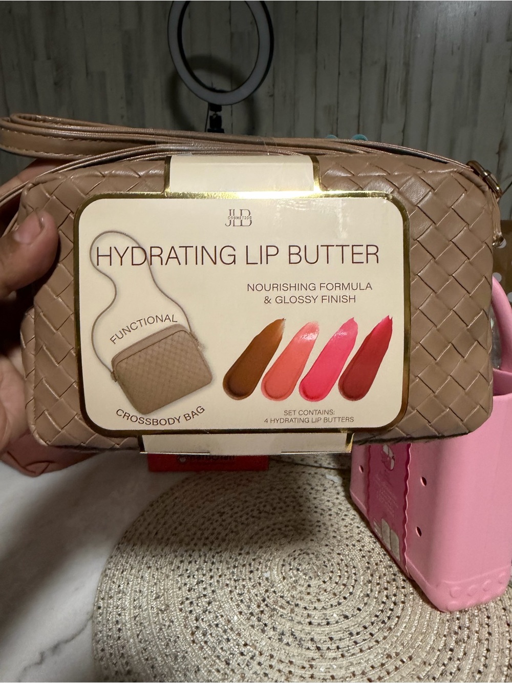 Hydrating Lip Butter Set - 4 Nourishing Shades (Pink, Coral, Rose, Brown)
